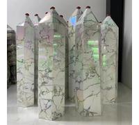 Natural Rainbow Fire Crystal Quartz Spire Energy Aura Stone Room Bureau Home Office Aquarium Decor Accessory Gemstone Home Decor (700-800G)