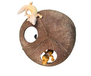 Natural Reptile Cave - Handmade Double Entry Shelter, Terrarium Decor with Realism, Habitat Design, Animal Refuge Structure, Lizard Shelter for Providing Safe Resting and Hiding Spaces