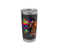 Natural Roots Dashiki African Tribal Hair Melanine Rainbow Gobelet isotherme en acier inoxydable double paroi