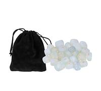 Natural Rune Stones Engraved Elder Rune Alphabet 25Pcs Gold Lettering Crystal Divination Meditation Set for Spiritual Healing Feng Shui Semi Precious Stone Gift (Opale)