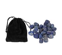 Natural Rune Stones Engraved Elder Rune Alphabet 25Pcs Gold Lettering Crystal Divination Meditation Set for Spiritual Healing Feng Shui Semi Precious Stone Gift (Lapis lazuli)