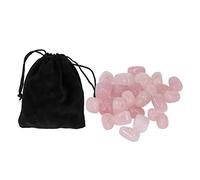 Natural Rune Stones Engraved Elder Rune Alphabet 25Pcs Gold Lettering Crystal Divination Meditation Set for Spiritual Healing Feng Shui Semi Precious Stone Gift (Rose)