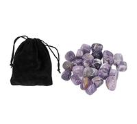 Natural Rune Stones Engraved Elder Rune Alphabet 25Pcs Gold Lettering Crystal Divination Meditation Set for Spiritual Healing Feng Shui Semi Precious Stone Gift (Violette)