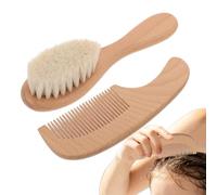 Natural Soft Bristle Hair Brush, Kids Wood Handle Set, 6x2 Inch Brush with Precision, Professional Grade Grooming Solution, Gentle with Style, Home Accessory for Styling and Care