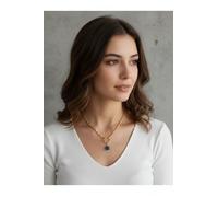 Natural Stone Front Lock Chain Necklace Elegant Minimal Fashion Jewelry Gift for Her
