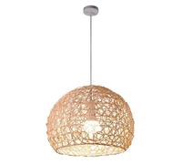 Natural Style Chandelier Lighting Spherical Cage Lantern with Metal Frame Hanging Light Pendant Lights for Restaurant Cafe Bar Dining Room(50CM)