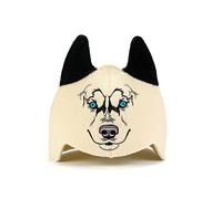 Natural Textile Chapeau de Sauna pour Enfants 'Sauna Wolf' Blanc - 100% chapeaux en feutre de laine biologique - Protégez votre tête de la chaleur - Guide ebook incluse pour sauna en anglais