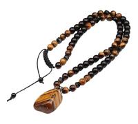 Natural Tiger's-Eye Beaded Necklace, Tiger's Eye Pendant Jewelry，1 pcs