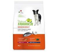 Natural Trainer Adult Medium Chien Thon 3Kg, aliment complet pour chiens adultes de taille moyenne et grande, goût thon, lot de 3 kg.