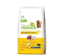 Natural Trainer Chien petit adulte Jambon cru 2 kg, nourriture sèche complète pour chiens adultes de petite taille, goût brut, lot de 2 kg.