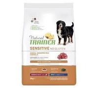 Natural Trainer Chien Sensitive Medium Adult Agneau 3kg, aliment sec complet pour chiens adultes de taille moyenne et grande, goût agneau, monoprotéine, sans gluten, lot de 3 kg.