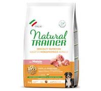 Natural Trainer Chien Sensitive Medium Adult Porc 3kg, Aliment sec complet pour chiens adultes de taille moyenne et grande, goût porc, monoprotéine, sans gluten, lot de 3 kg.