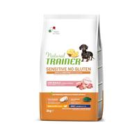 Natural Trainer Chien Sensitive Small Adult Porc 2 kg, aliment sec complet pour chiens adultes de petite taille, goût porc, monoprotéine, sans gluten, lot de 2 kg.