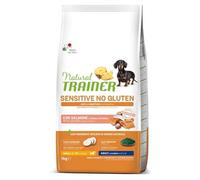 Natural Trainer Chien Sensitive Small Adult Saumon 2 kg, Aliment sec complet pour chiens adultes de petite taille, goût saumon, monoprotéine, sans gluten, lot de 2 kg.