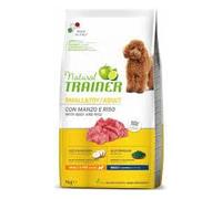 Natural Trainer Dog Small Adult Boeuf et riz 7 kg, aliment sec complet pour chiens adultes de petite taille, goût boeuf et riz, lot de 7 kg.