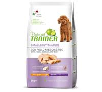 Natural Trainer Dog Small Mature Poulet 2 kg, nourriture sèche complète pour chiens âgés de petite taille, goût poulet, lot de 2 kg.