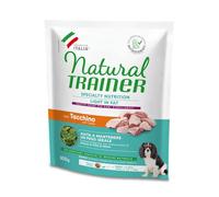 Natural Trainer Light in Fat Mini Adult avec dinde Croquettes Light pour petits chiens en surpoids ou stérilisés 800 g