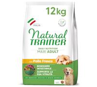 Natural Trainer Maxi Nourriture pour Chiens Adultes avec Poulet Frais et Riz - 12 kg