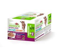 Natural Trainer Nourriture Humide pour Chats Adultes stérilisés - Multipack Dinde et morue - 24 x 85 g
