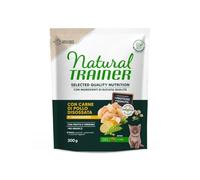 Natural Trainer Selected Quality Nutrition Kitten Chat, nourriture sèche pour chats chiots de toutes tailles, sans céréales, goût poulet | 2 paquets de 300 grammes chacun.