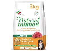 Natural Trainer Sensitive No Gluten - Croquettes pour Chien Adulte Medium-Maxi avec Agneau et Céréales Complètes - 3kg