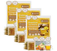 Natural Turmeric Ginger Cinnamon Tea Bags,Premium Turmeric G-inger Cinnamon Tea Bags Organic,100% Natural Ginger T-urmeric Herbal Teas,Supports Digestion,Skin Health & Sleep,No Sugar,No Caffeine (3)