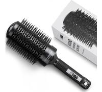 Natural Wood Boar Silk Round Hair Brush-Black