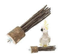 Natural Wood Parrot Perch - Bird Cage Perch Stand with Grinding Texture | Wooden Branch for Parakeets, Budgies, Conures & Other Small Pet Birds