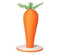 Natural Wood Scratcher, Boredom Relief Cat Toy, Post with Sisal Feature, Sturdy Vertical Claw Sharpener, Orange Carrot with Artistic Style, Pet Furniture for Living Room Home