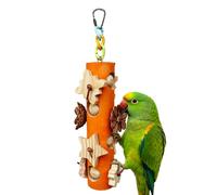 Natural Wooden Parrot Toy, Bird Teeth Grinding Tool, 1.6 inches Functional with Hanging Feature, Material Pet Accessory, Reliable Chew with Practical Design, Habitat Tool for Lovebirds and Conures