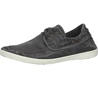 Natural World Eco - 303E Men's Trainers - Organic Cotton Boat Shoes- 100% EcoFriendly - Black Color