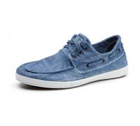 Natural World – Chaussures bateau homme 303E – Coton biologique, 100% écologique – Bleu clair