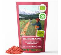 NaturaleBio Baies de Goji 450 g. Fruit séché traditionnel chinois. Végan, riche en fibres. En-cas biologique, sans OGM et sans gluten.