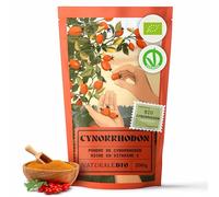 NaturaleBio Cynorrhodon Cru Bio en poudre 200g. Rose musquée Naturelle et Pure, moulu à partir des baies d' Églantier Bio entier. Riche en vitamine C, idéale pour infusions, thés et smoothies.