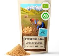 NaturaleBio Maca Bio en Poudre 1kg. Organic Peruvian Yellow Maca Root Powder. Gélatinisée, Naturelle et Pure. Produite au Pérou à partir de Racines Biologiques