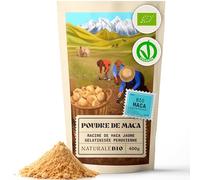 NaturaleBio Maca Bio en Poudre 400g. Organic Peruvian Yellow Maca Root Powder. Gélatinisée, Naturelle et Pure. Produite au Pérou à partir de Racines Biologiques
