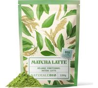 NaturaleBio Matcha Latte 150g - Mélange Fonctionnel de Matcha Latte Bio avec Matcha Japonais, Protéine de Riz, Inuline et MCT. Végan, Riche en Protéines et en Fibres, Sans Produits Laitiers