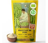 NaturaleBio protéine de pois 950 g. Végétalienne, bio et non-OGM. Hypoallergénique et facile à digérer. Pour la gestion du poids, la récupération et la croissance musculaire.