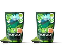 NaturaleBio Thé Matcha Bio Japonais. Premium Qualité. 200 gr. Thé Vert en Poudre. 100% Naturel. Matcha Green Tea Produit au Japon Uji, Kyoto. Idéal à Boire, pour Cuisiner et dans le Lait (Lot de 2)