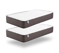 NATURALEX - Lot 2 Matelas Titanium 90x200-24 cm - Accueil Mousse mémoire de Forme + Blue Latex - Soutien Mi-Ferme - Respirant - 7 Zones - Réversible - Couchage indépendant - Fabriqué en Europe