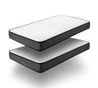 Naturalex - Lot 2 Matelas Titanium Promo 90x200 - Accueil Mousse mémoire de forme + Blue Latex - Soutien Équilibré - Respirant - 7 Zones - 2 Faces Été/Hiver - Couchage indépendant - Fabriqué en Europe