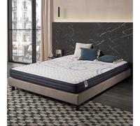 NATURALEX - Matelas PerfectSleep 140x200 cm - Soutien Mousse à mémoire de Forme - Accueil Blue Latex - Confort Équilibré - Respirant - 7 Zones - Réversible Face été/Hiver - Fabriqué en Europe