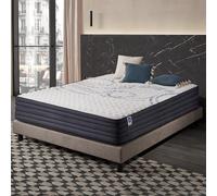 NATURALEX - Matelas PerfectSleep 160x200 cm - Soutien Mousse à mémoire de Forme - Accueil Blue Latex - Confort Équilibré - Respirant - 7 Zones - Réversible Face été/Hiver - Fabriqué en Europe