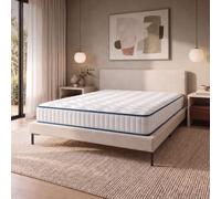 NATURALEX Matelas RelaxFit 160x200 cm en Mousse à Mémoire de Forme avec Soutien Mi-Ferme, Accueil Blue Latex avec Mousse HR, Respirant et Réversible Face Été/Hiver