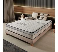 NATURALEX - Matelas Visco-Carbone 140x190 cm - 24 cm - Mousse à mémoire de Forme + Blue Latex - Soutien Mi-Ferme - Réversible - Hypoallergénique - Indépendance de Couchage - Confortable - Durable