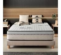 Matelas Visco-carbone 140x200 cm - Mousse HR - Soutien Blue Latex - Très Epais 24 cm, Mémoire de forme, 7 zones, Reposant, Antistress - Antibactérien