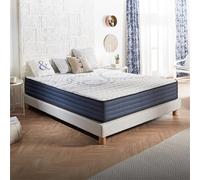 NATURALEX - Matelas 140x190 cm - Perfect Dream - Hybride - Épais 24 cm - Ressorts ensachés - Thermorégulant - Mousse HR Mémoire de Forme + Blue Latex - Mi-Ferme - 7 Zones - Silencieux