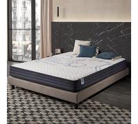 NATURALEX - Matelas PerfectSleep 150x200 cm - 21 cm - Soutien Mousse à mémoire de Forme - Accueil Blue Latex - Confort Équilibré - Respirant - 7 Zones - Réversible Face été/Hiver - Fabriqué en Europe
