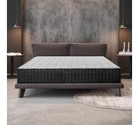 Titanium 140x190 cm - Mousse à mémoire de forme HR - Soutien Blue Latex - 7 Zones, Antibactérien, Hypoallergénique - Réversible été, hiver