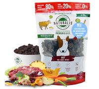 Naturalis Smart 80 Barf Nourriture sèche pour chien 500 g de bœuf sans additifs Sans céréales Sans soja Sans gluten 100 % naturel Séchage à l'air doux